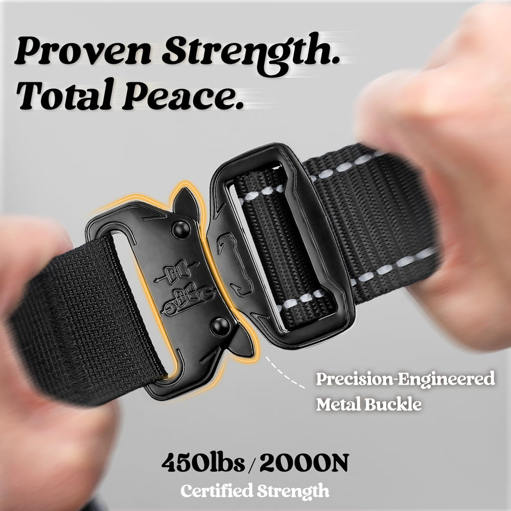 Rabbitgoo reflective strips improve visibility during early morning or night walks.