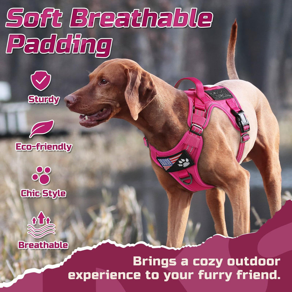 Rabbitgoo rose red no-pull front clip supports training and control