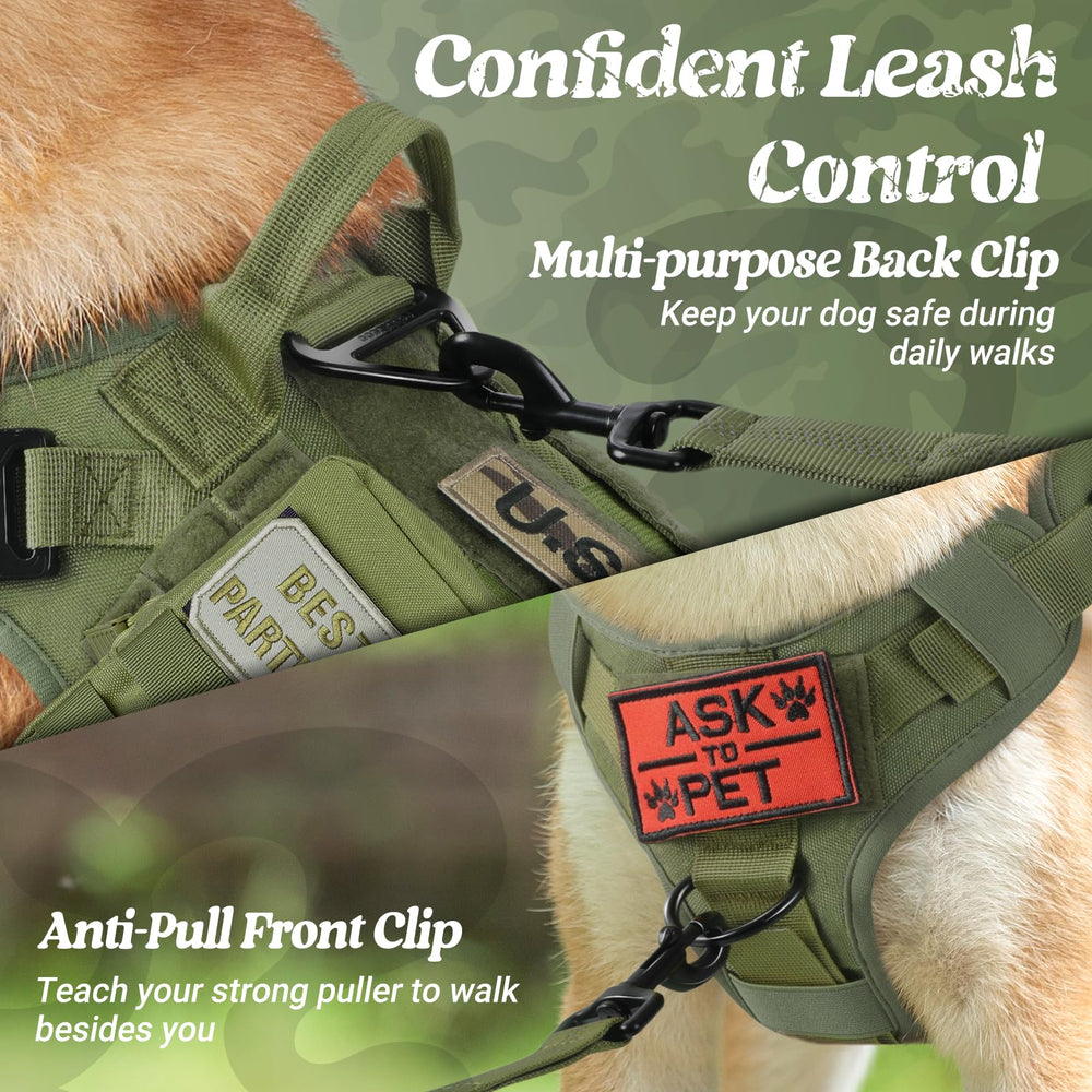 Rabbitgoo harness side view highlights MOLLE system for gear