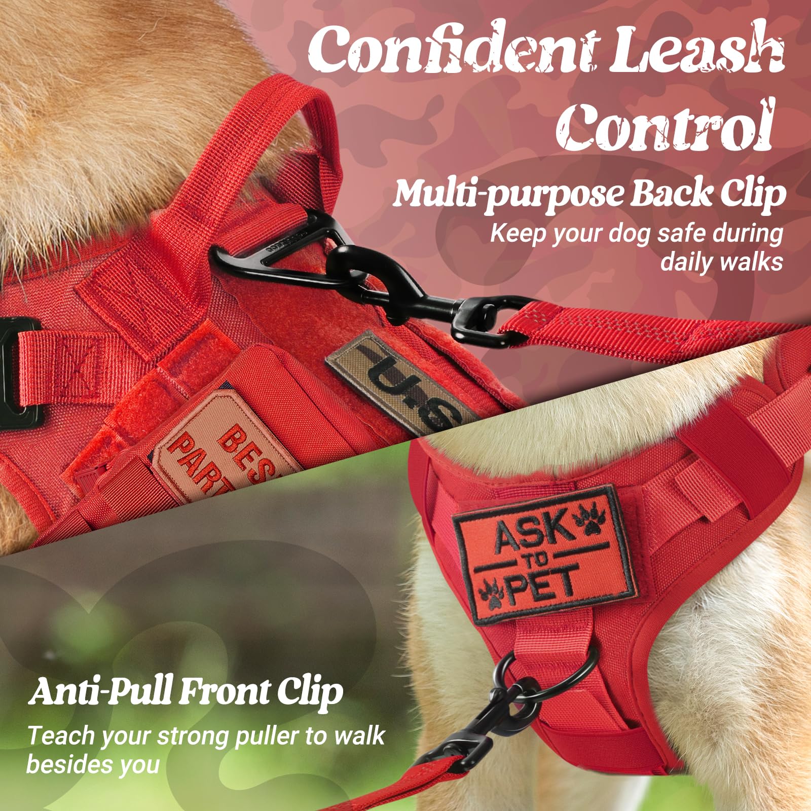 Rabbitgoo harness top handle for lifting and quick control in challenging terrain.