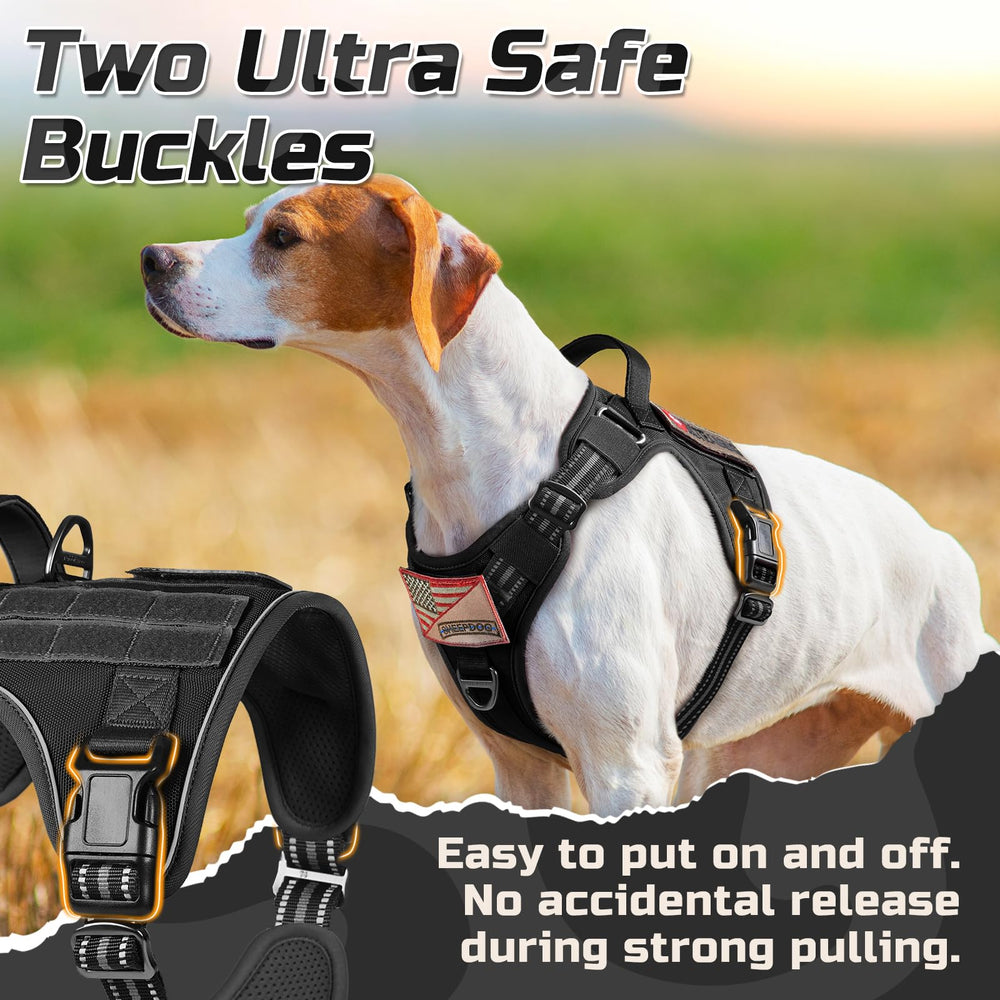 Rabbitgoo Tactical Dog Harness soft padding keeps dogs cool and comfy.