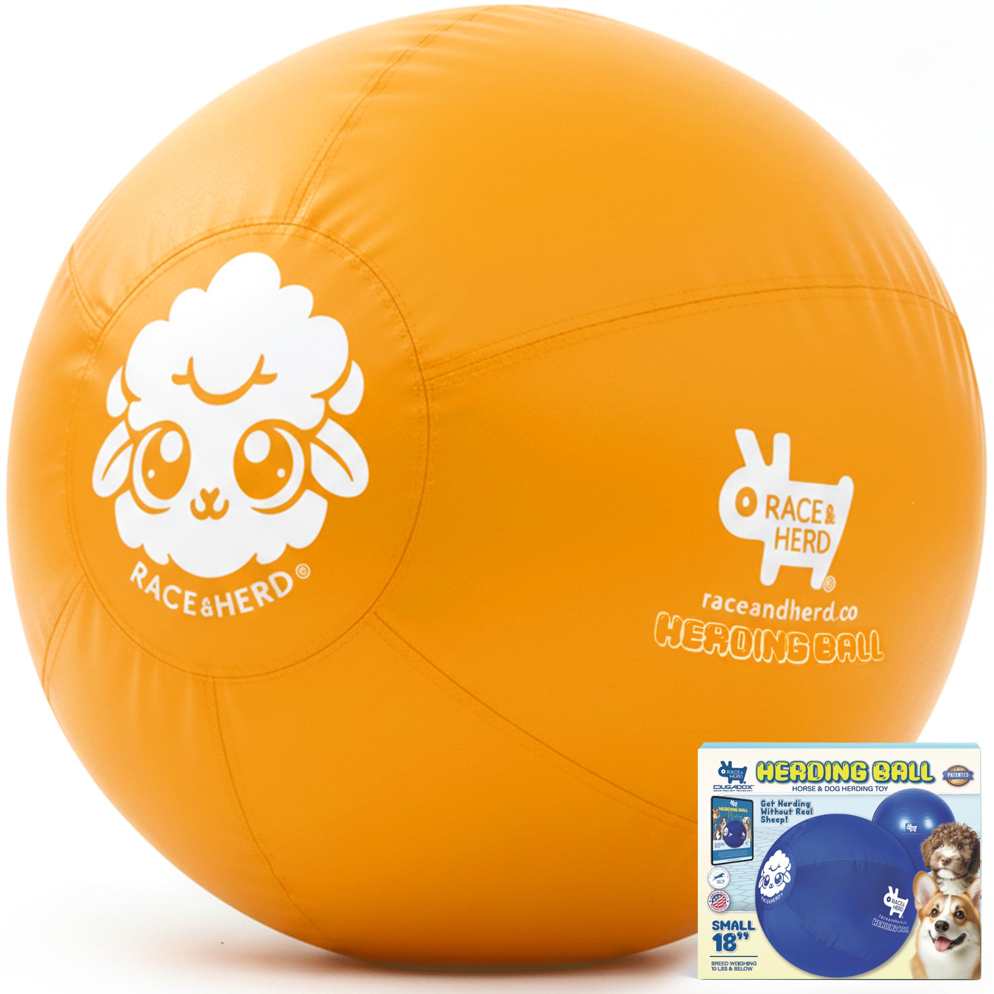 Race&Herd 18-inch XXL Herding Ball for backyard engagement and play.