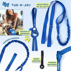 Race&Herd Tug-A-Jay blue rope in action for focused tug sessions.