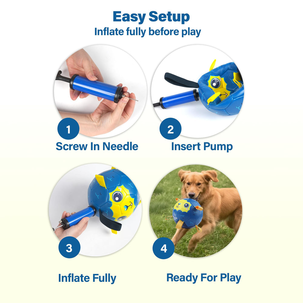 Race&amp;Herd jolly soccer ball for dogs—close-up durability detail for long-lasting play.
