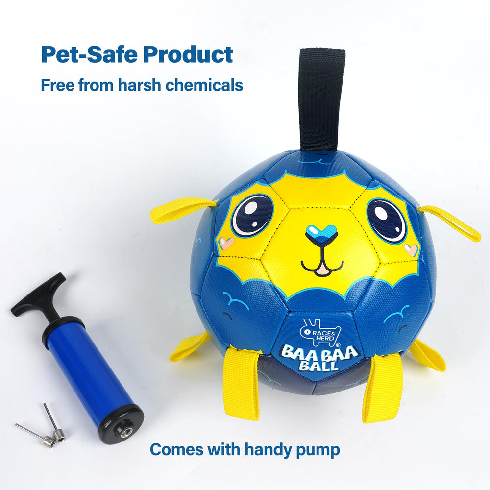 Race&amp;Herd jolly soccer ball for dogs—indoor and outdoor use, durable for training.