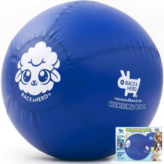 Race&Herd original XXL herding ball blue closeup for durable, long-lasting play.