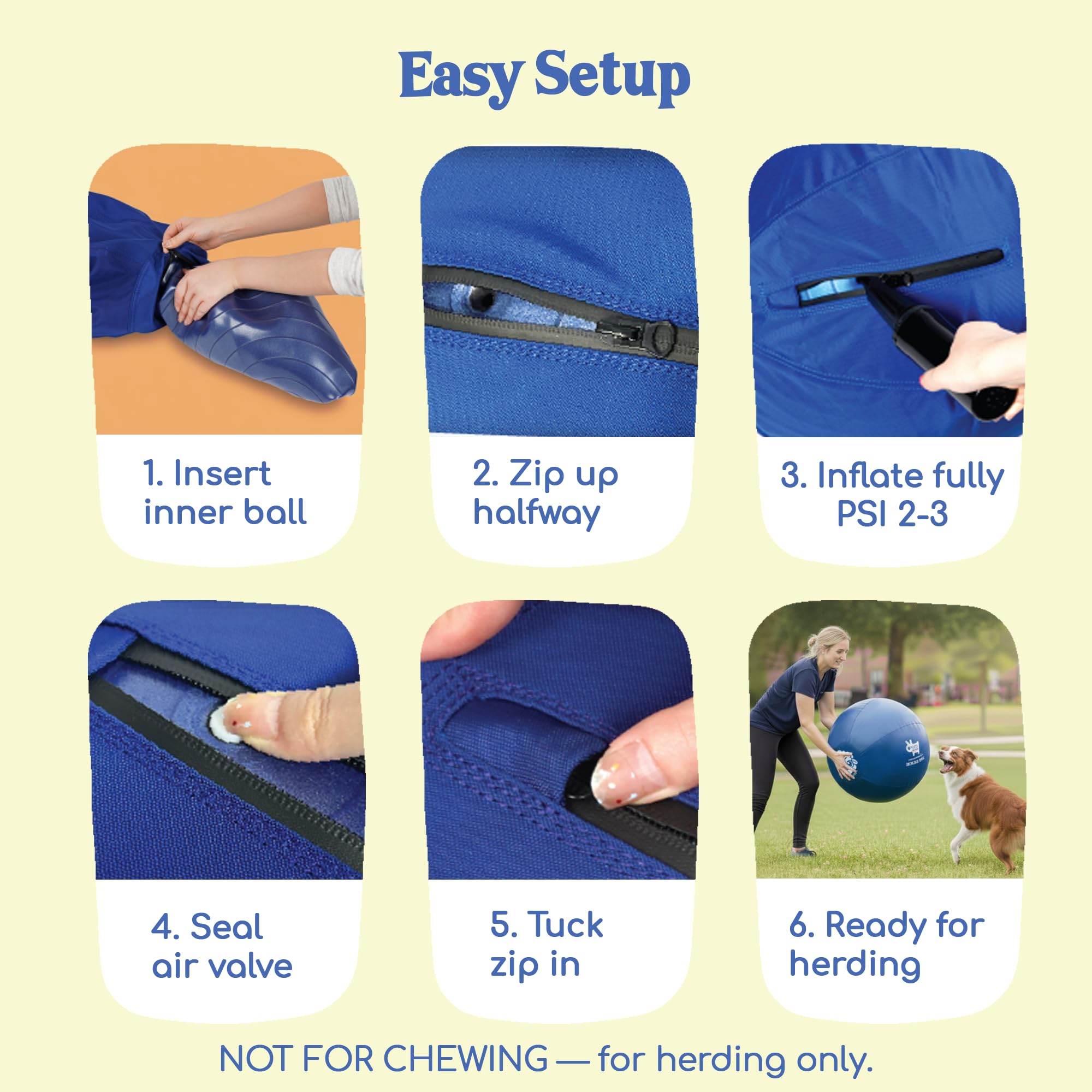 Race&Herd training ball blue for agility and coordination during outdoor sessions.