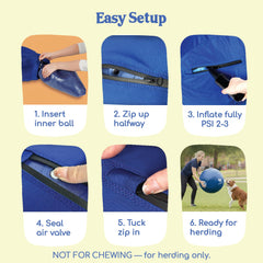 Race&Herd training ball blue for agility and coordination during outdoor sessions.
