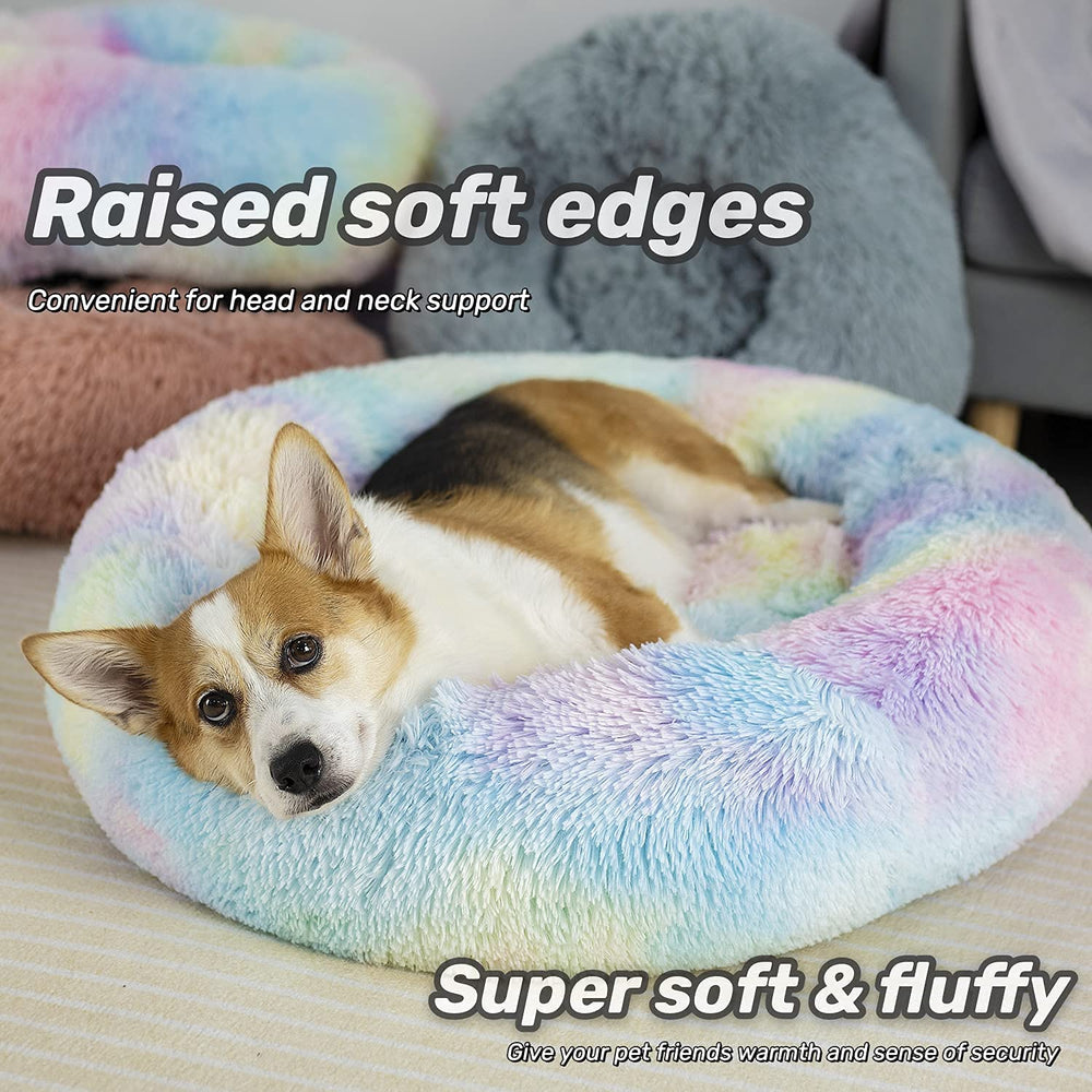 Raimaiso round bed raised edge supports head and neck during naps