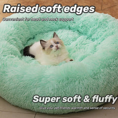 Raimaiso anti-anxiety round fluffy bed 24in bottom with non-slip waterproof base.