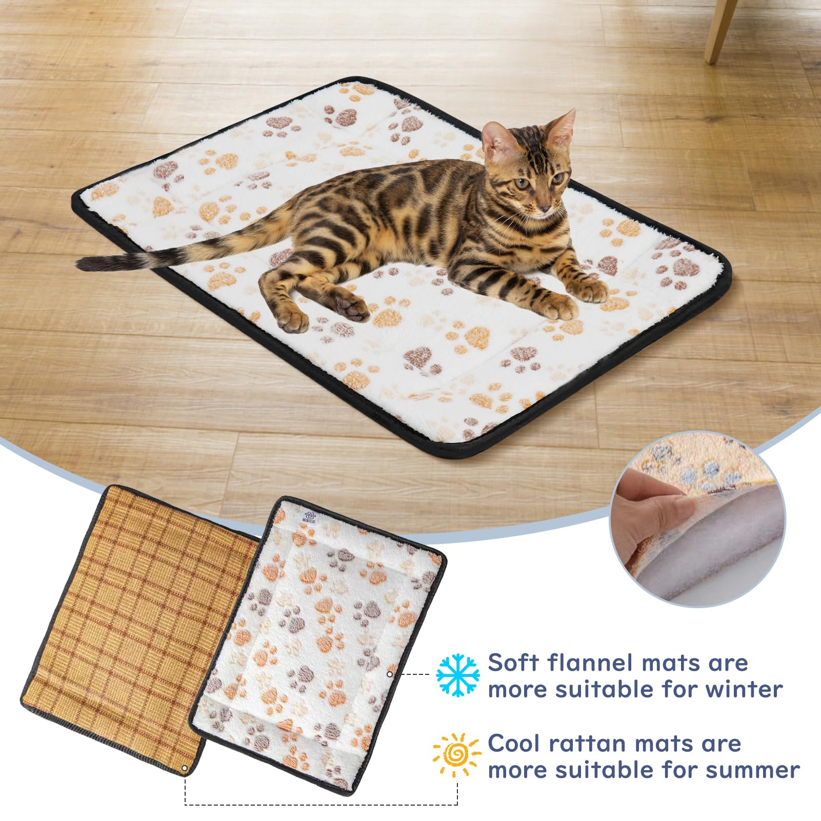 RAIN QUEEN cat house green cushion interior closeup shows two-sided all-season comfort.