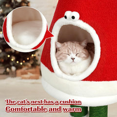 RAIN QUEEN Christmas decor cat tree doubles as a festive centerpiece and interactive toy.