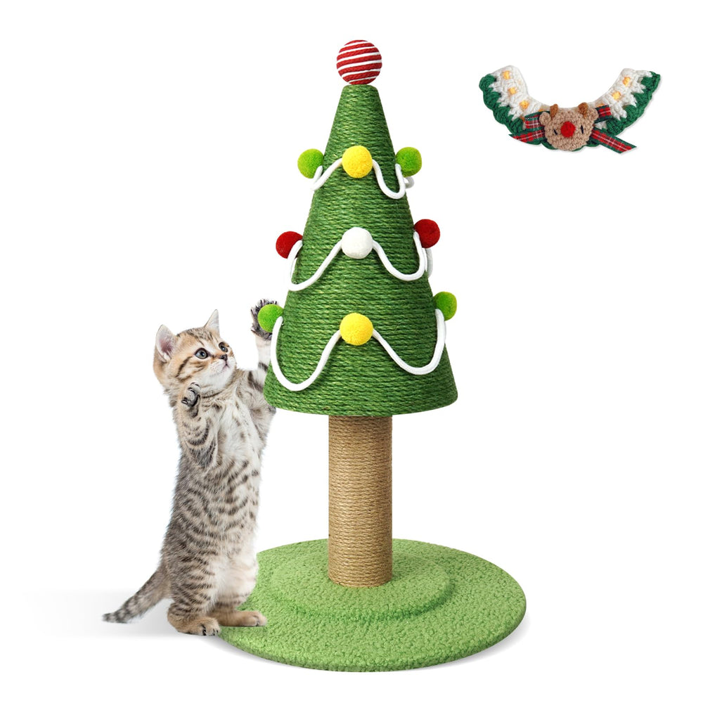 Rain Queen Christmas Tree Cat Scratching Post offers a stylish play area that protects furniture.