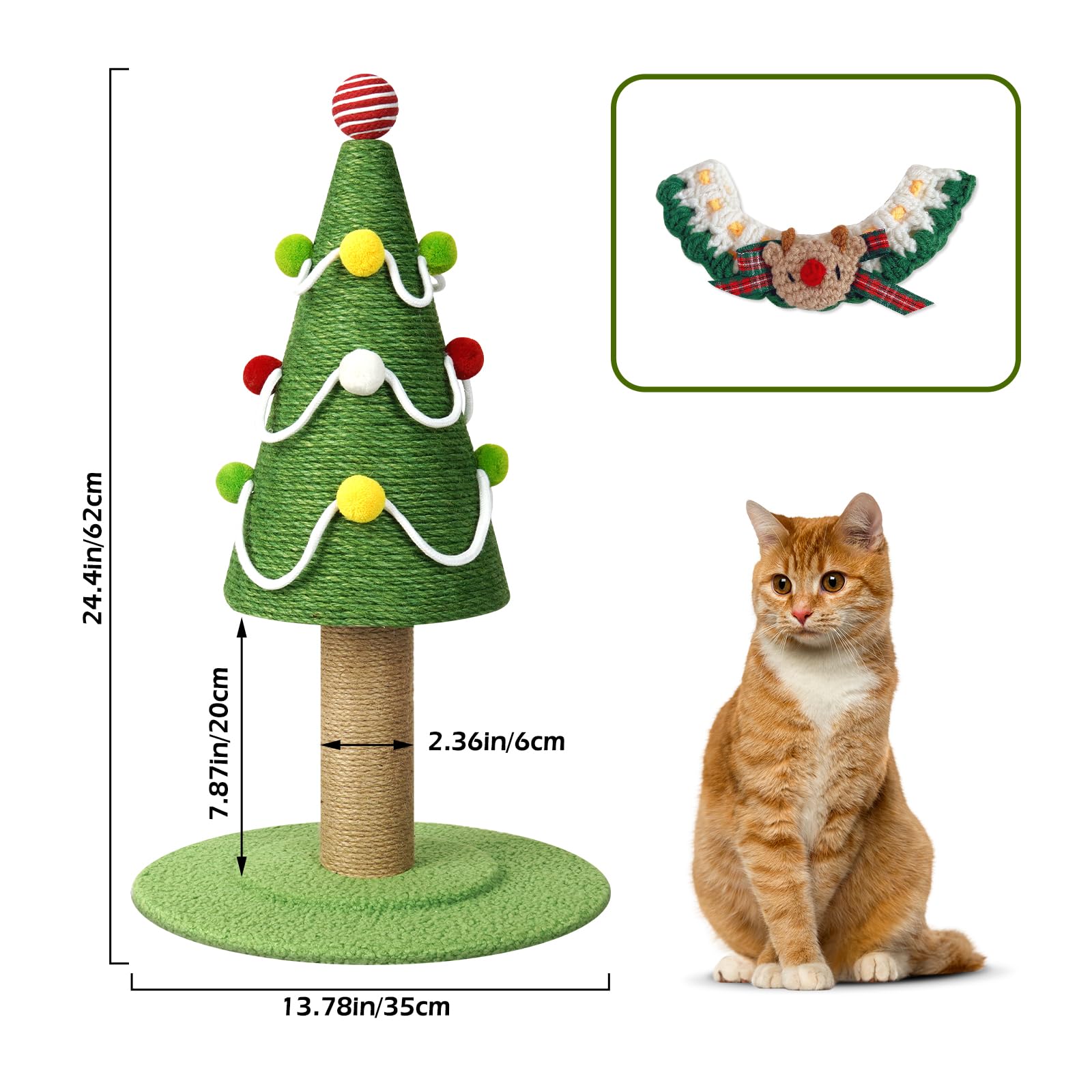 Rain Queen natural sisal rope cat tower gives durable scratching and play.