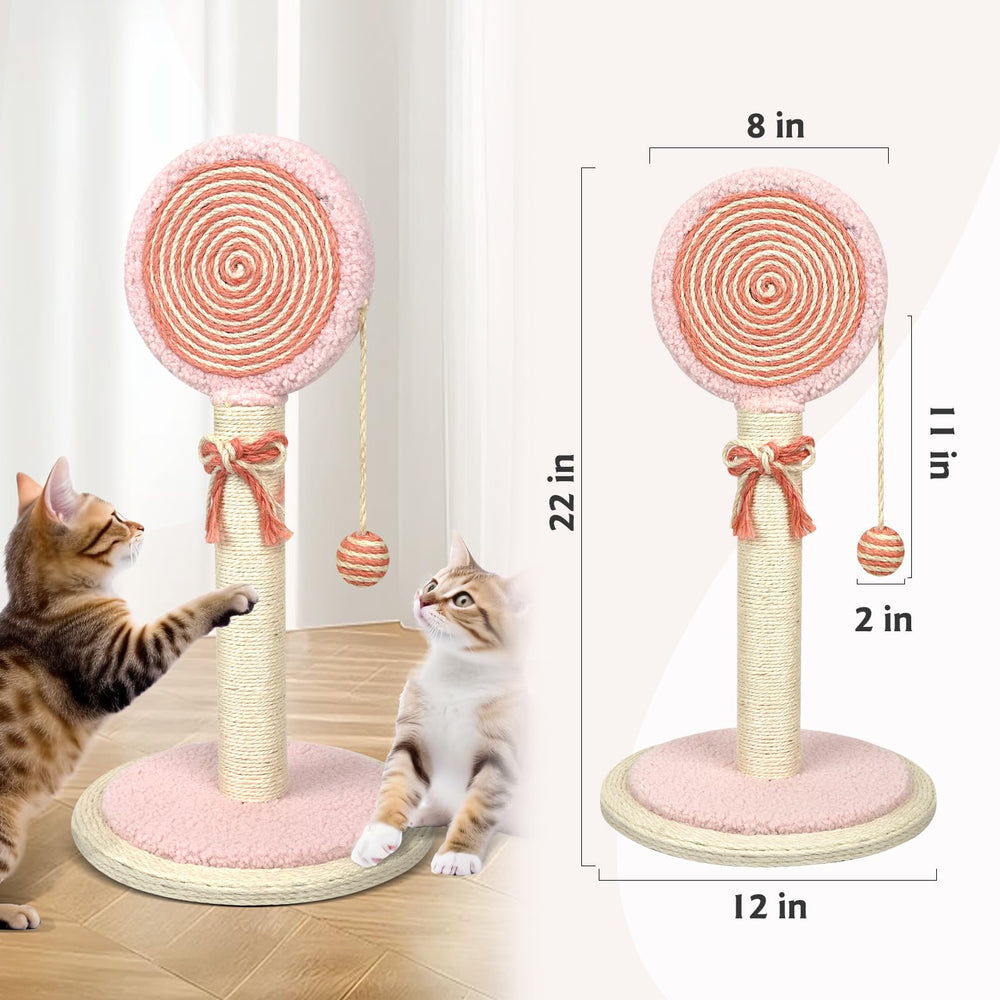 RAIN QUEEN sisal rope scratcher provides natural claw maintenance and entertainment