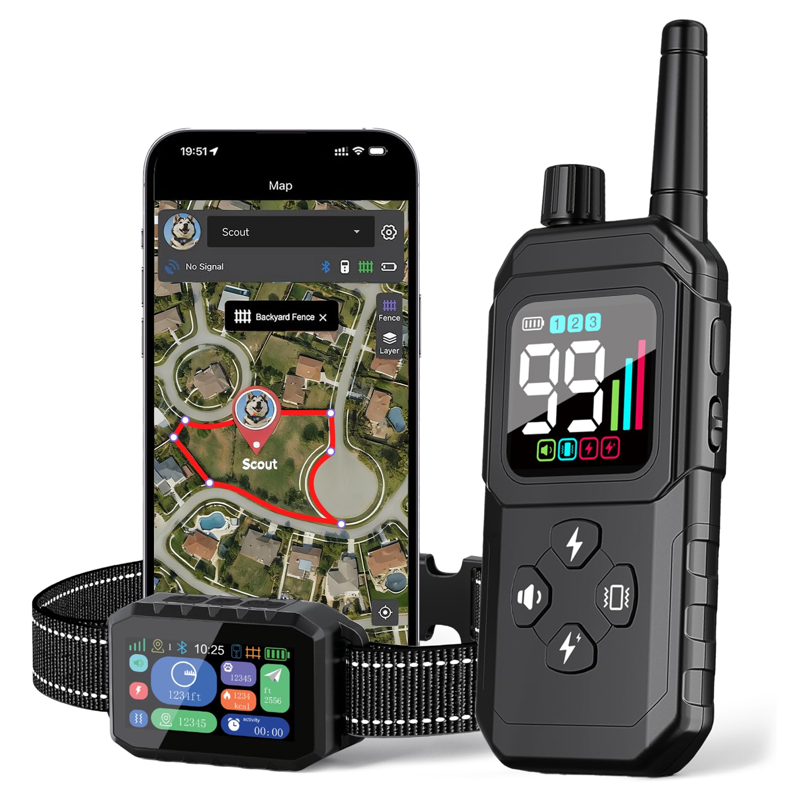 RAINLEOTI GPS Fence app setup shows easy boundary creation for yards and parks.