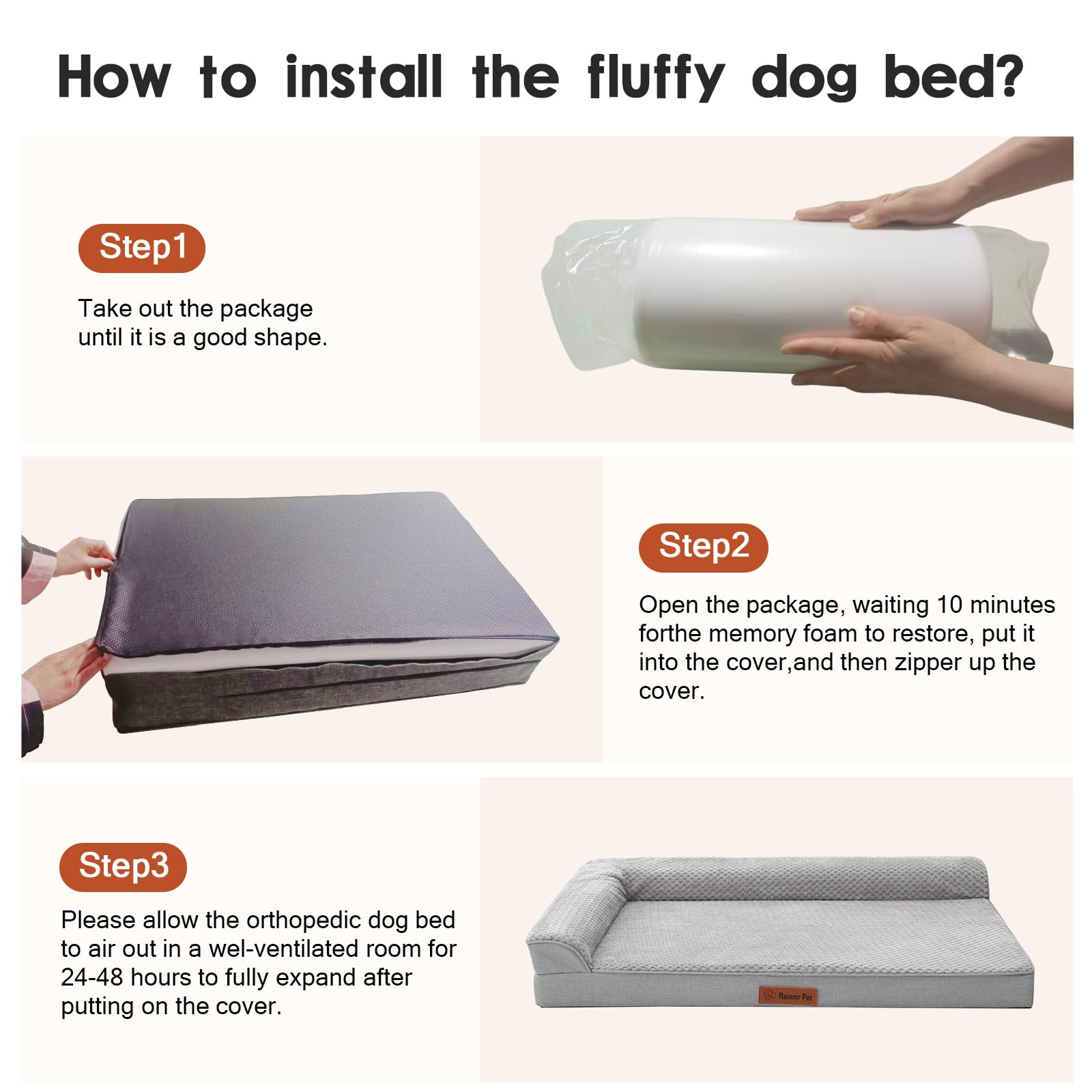 Rainmr dog bed for car trips or crate comfort