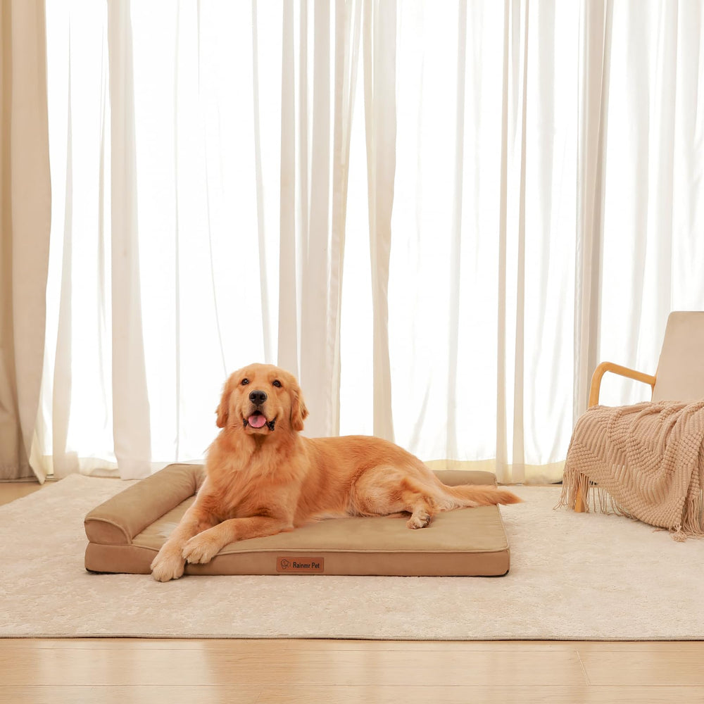 Rainmr orthopedic dog bed versatile for indoor, outdoor, crate, and car use