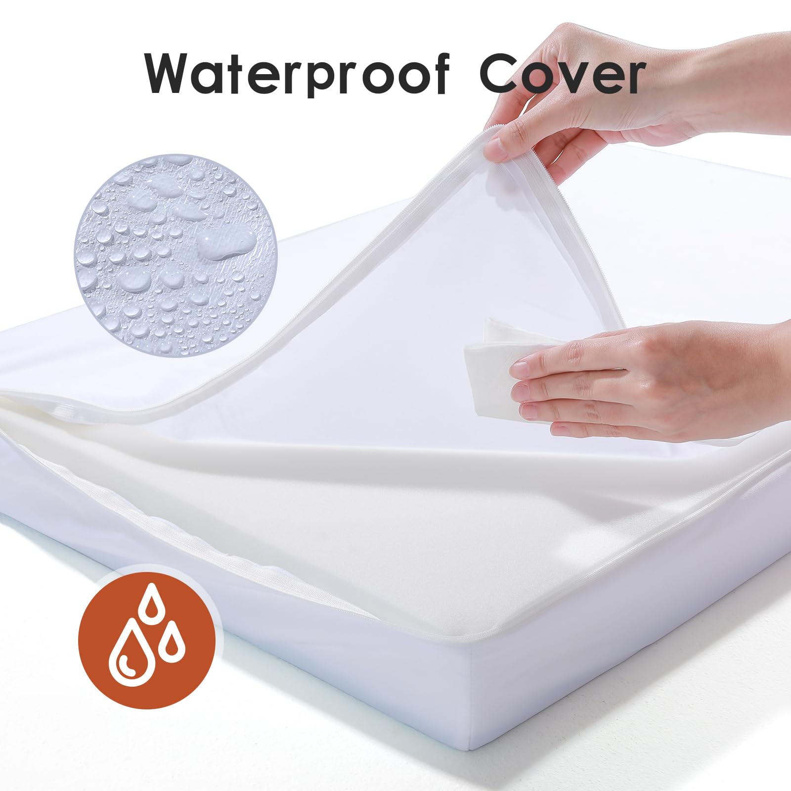 Rainmr orthopedic dog bed chew-resistant fabric supports playful teething and bites