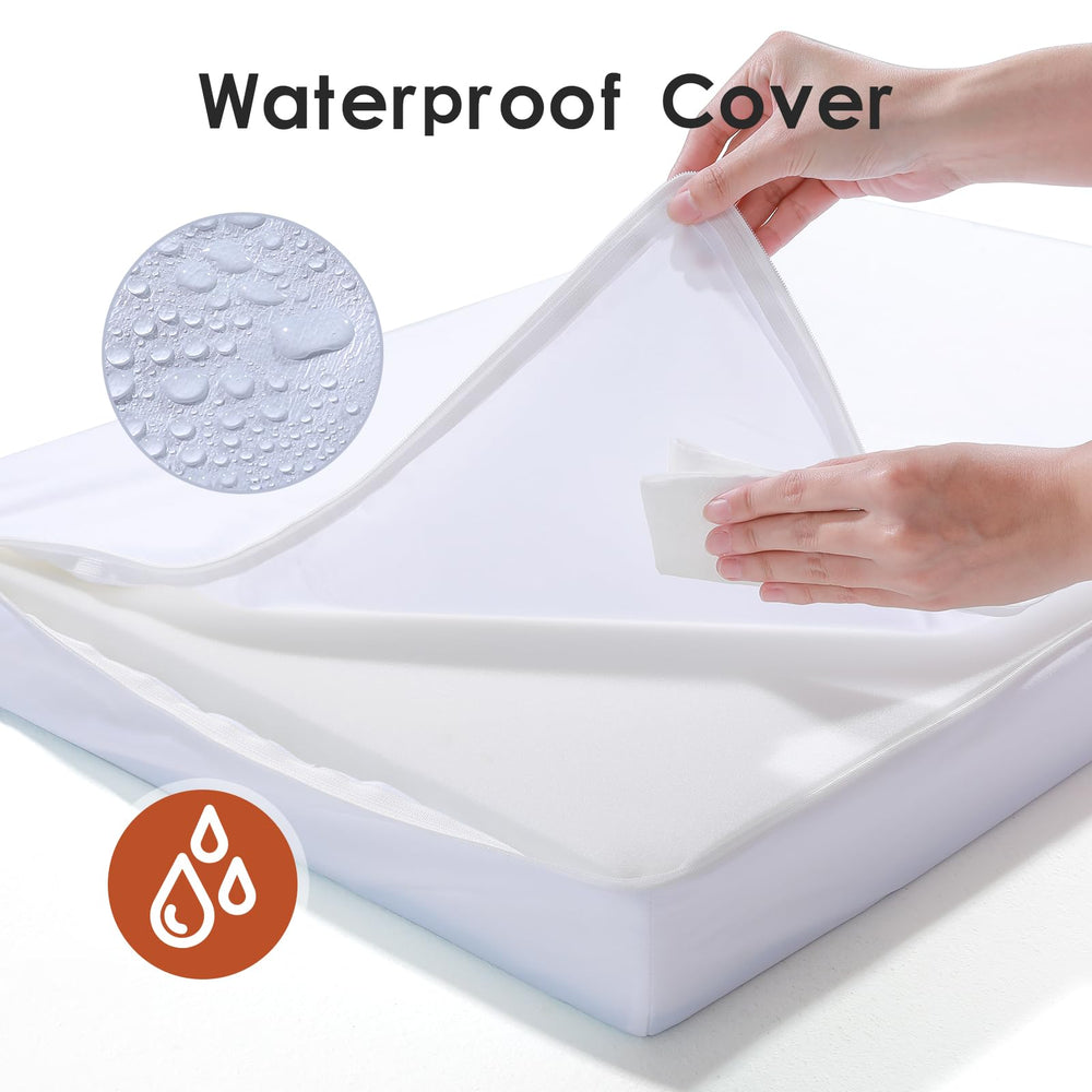 Rainmr orthopedic dog bed chew-resistant fabric supports playful teething and bites