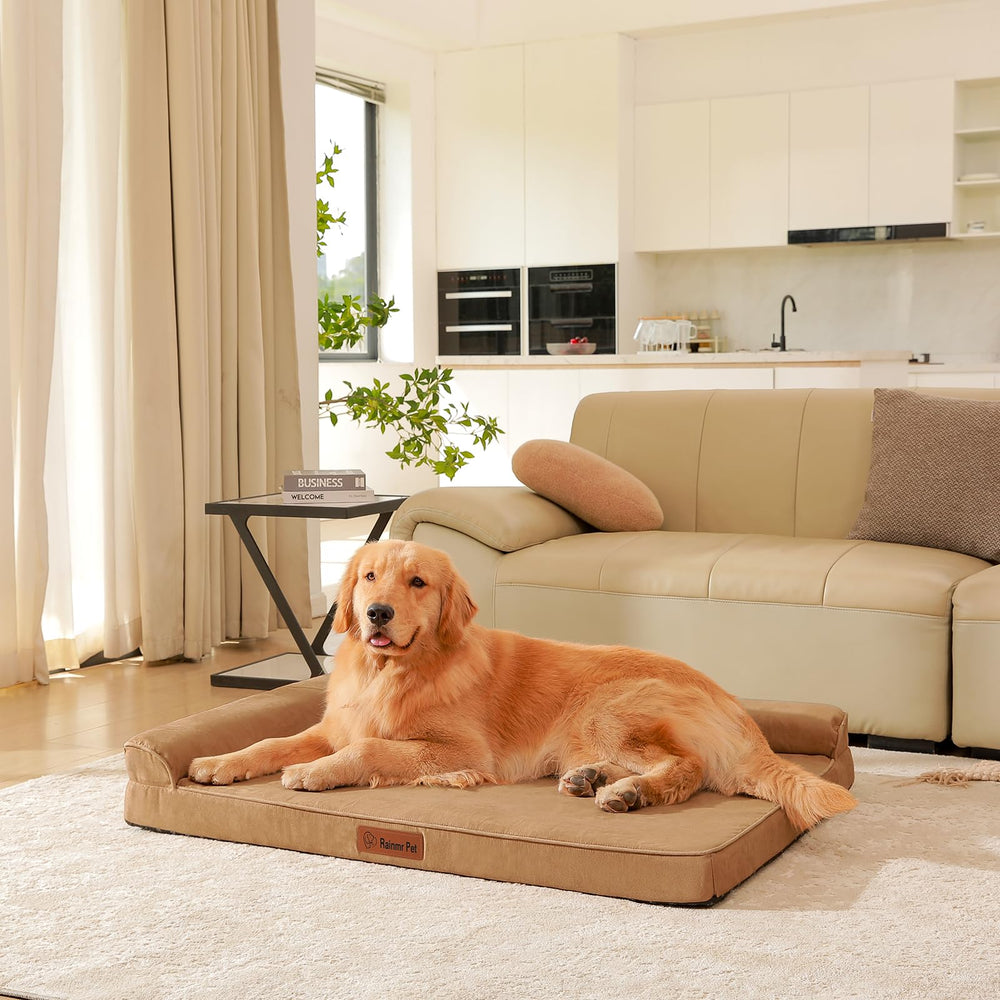 Rainmr orthopedic dog bed with waterproof inner liner keeps the core dry