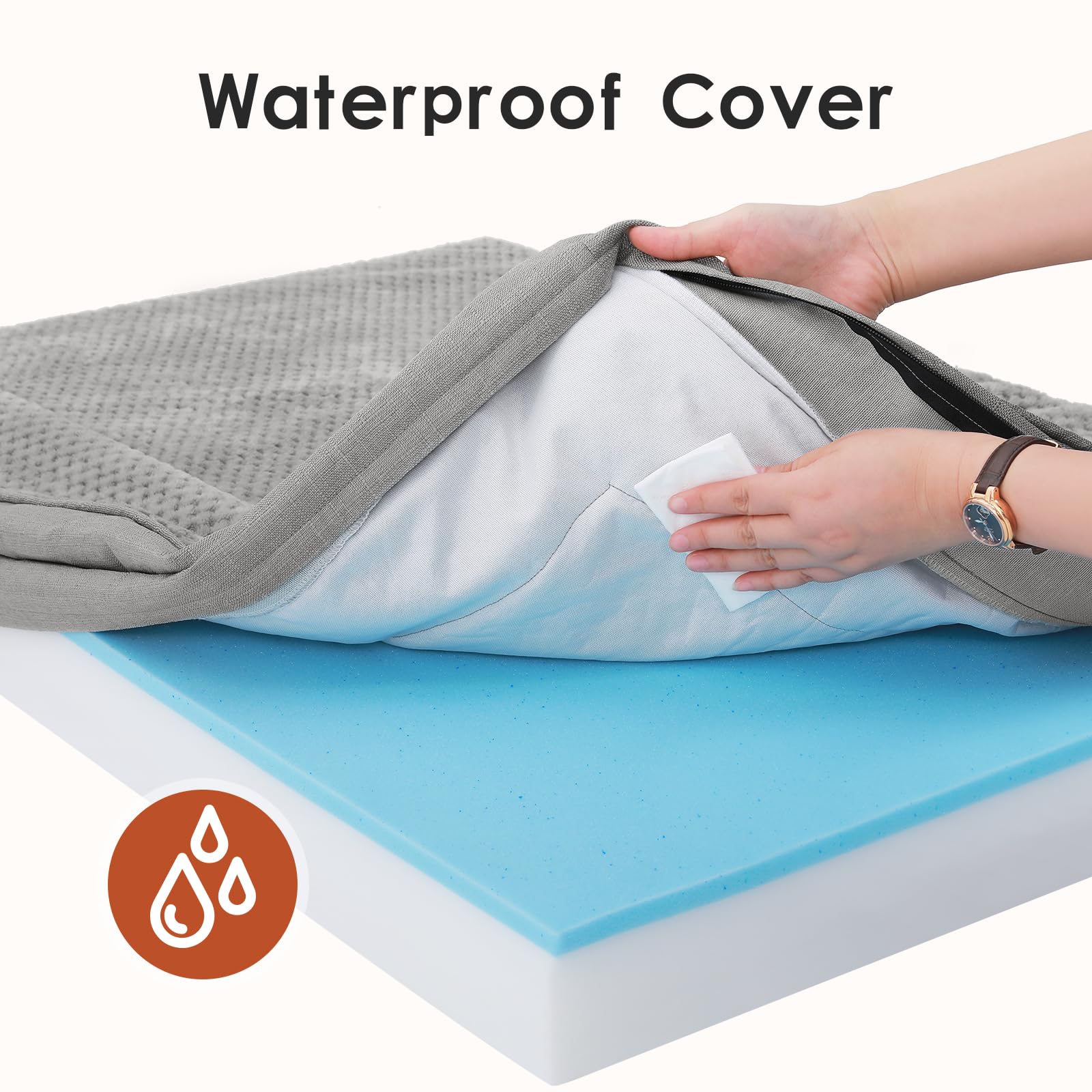 Rainmr raised bolsters provide neck and head support during rest