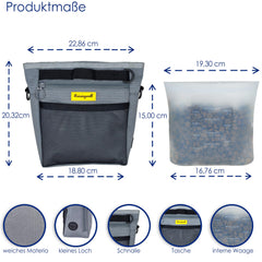 Raisingwell 4-cup silicone bag gray preserves freshness for training sessions