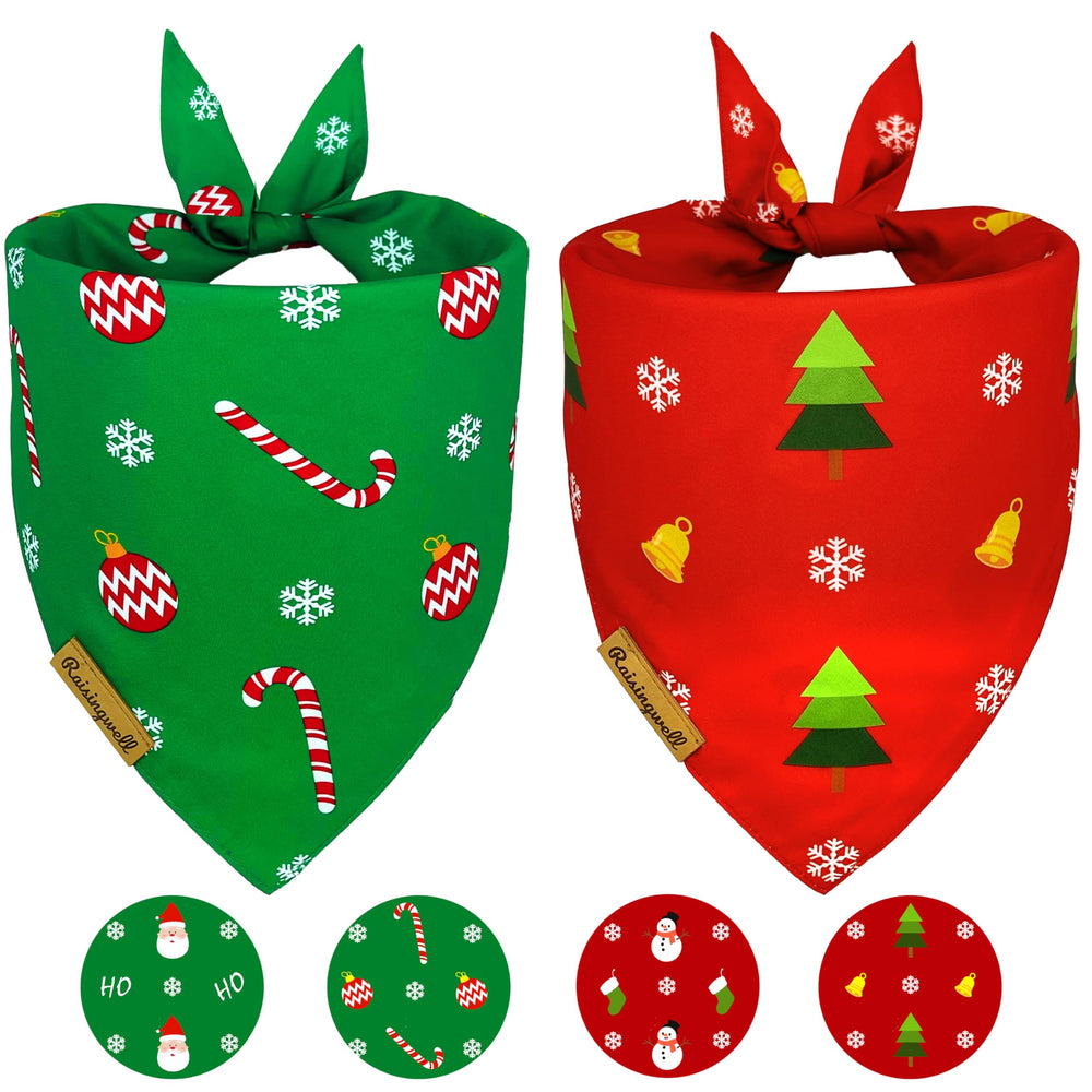 Raisingwell Christmas dog bandanas Santa Claus print for seasonal wear.