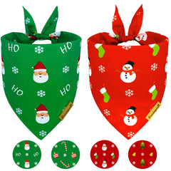 Raisingwell Christmas dog bandanas snowman pattern for festive holiday photos.