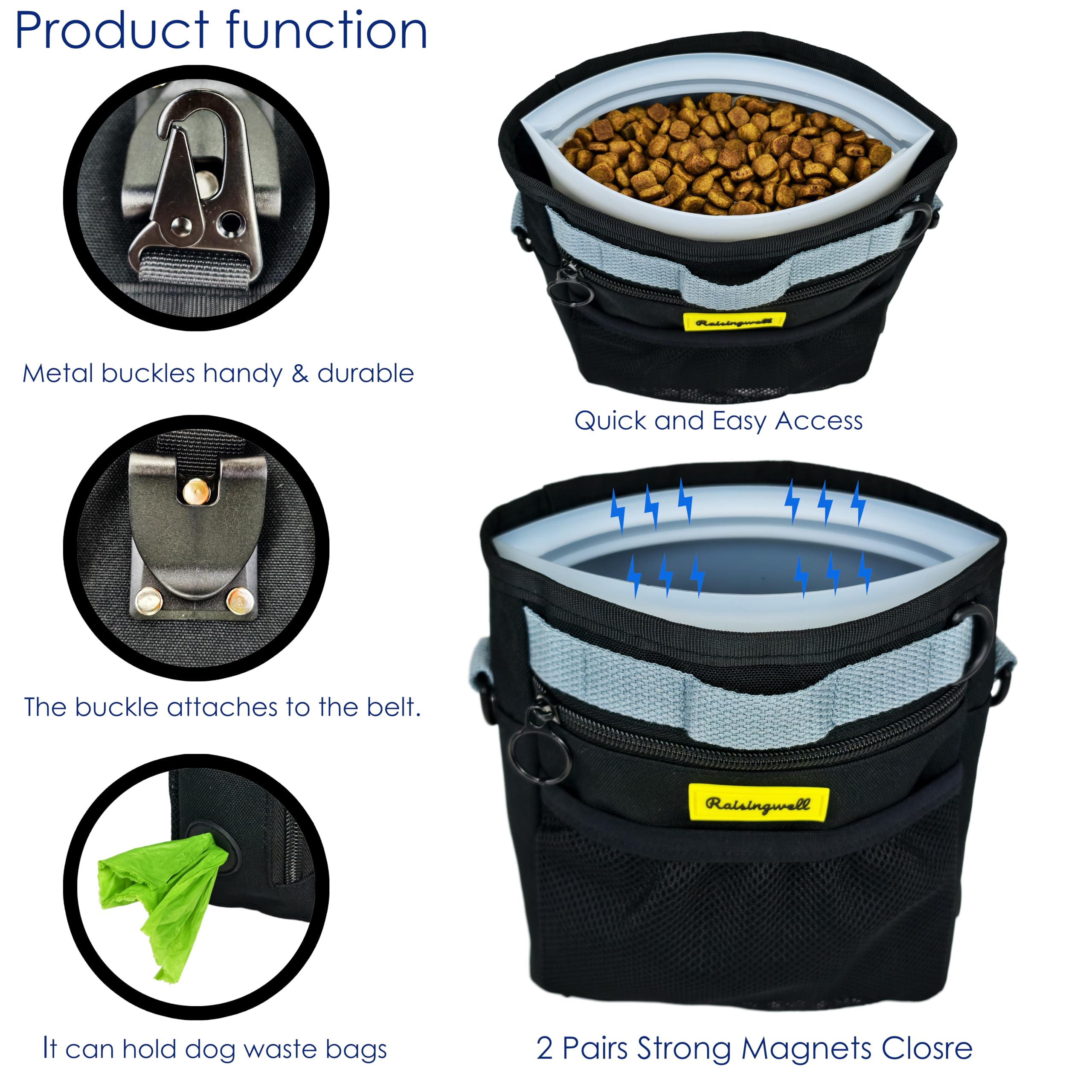 Raisingwell detachable clicker attached to pouch for easy training sessions