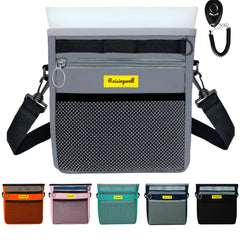 Raisingwell dog treat pouch with magnetic closure gray keeps treats secure on walks