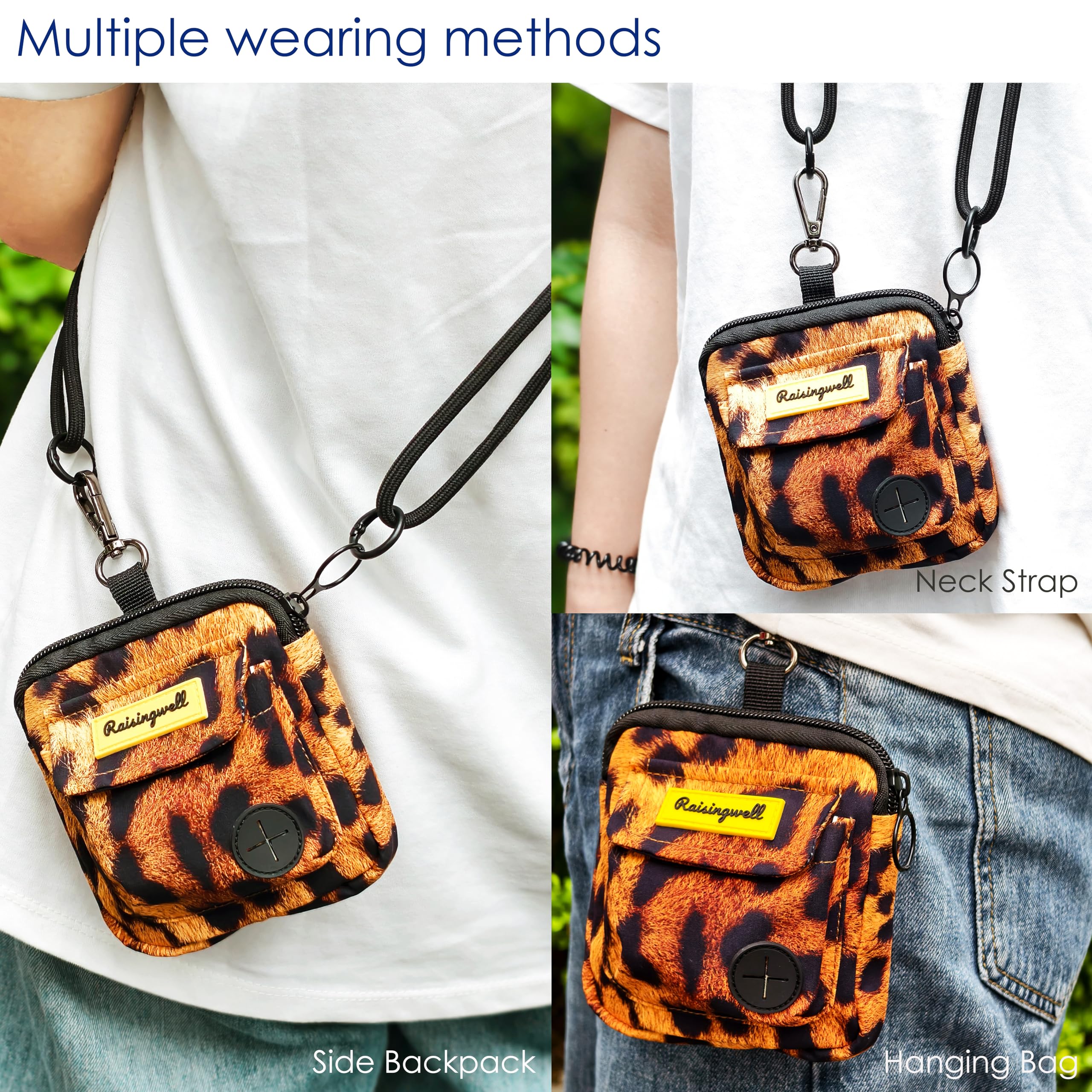 Raisingwell double-bag-design-poop-bags provides secure waste bag storage on the go.