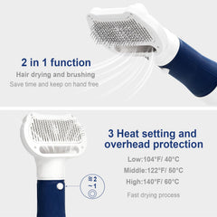 RAIWAV 3-in-1 dog hair dryer brush attachment shows detangling capability for smoother coats