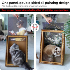 RAKKIHORU double-sided oil painting frame — switchable scenes for mood and room