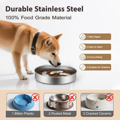 Ralory non slip base dog bowl stabilizing during feeding to prevent spills