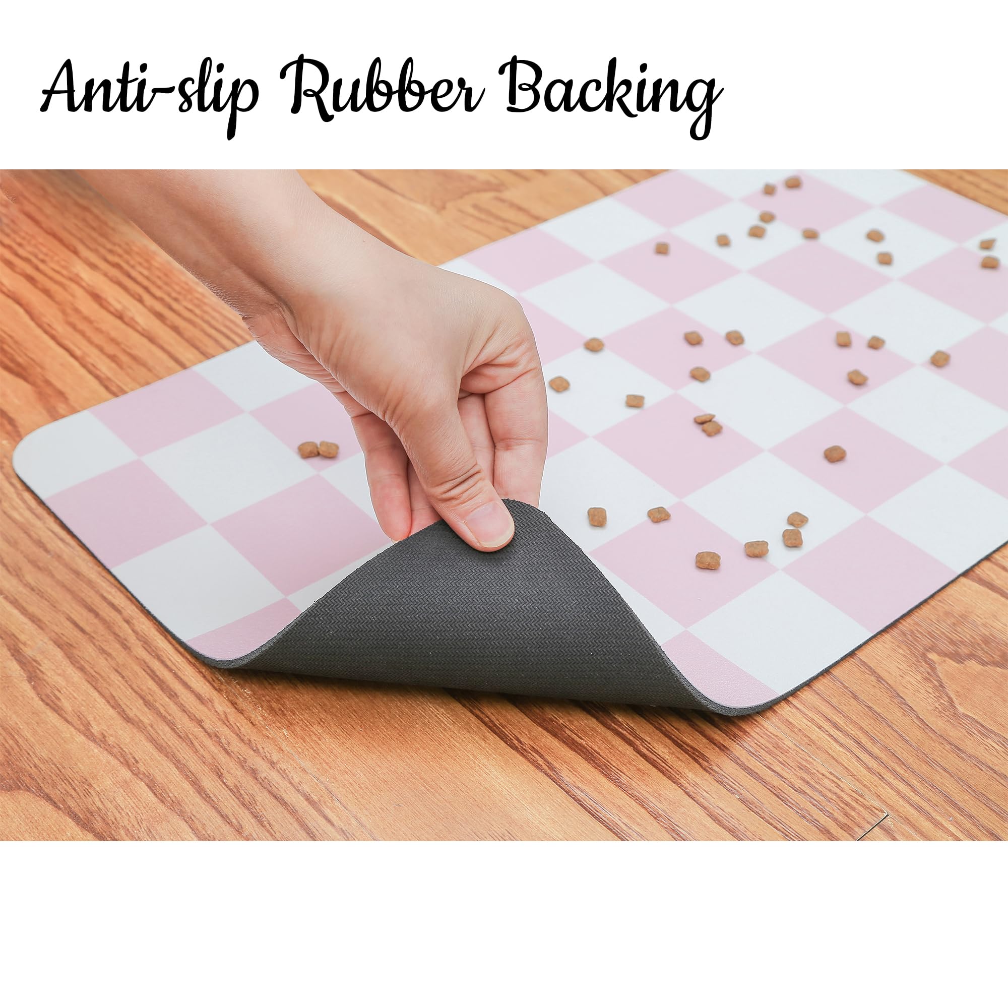 Ralxion checkered mat absorbs spills quickly for faster drying.