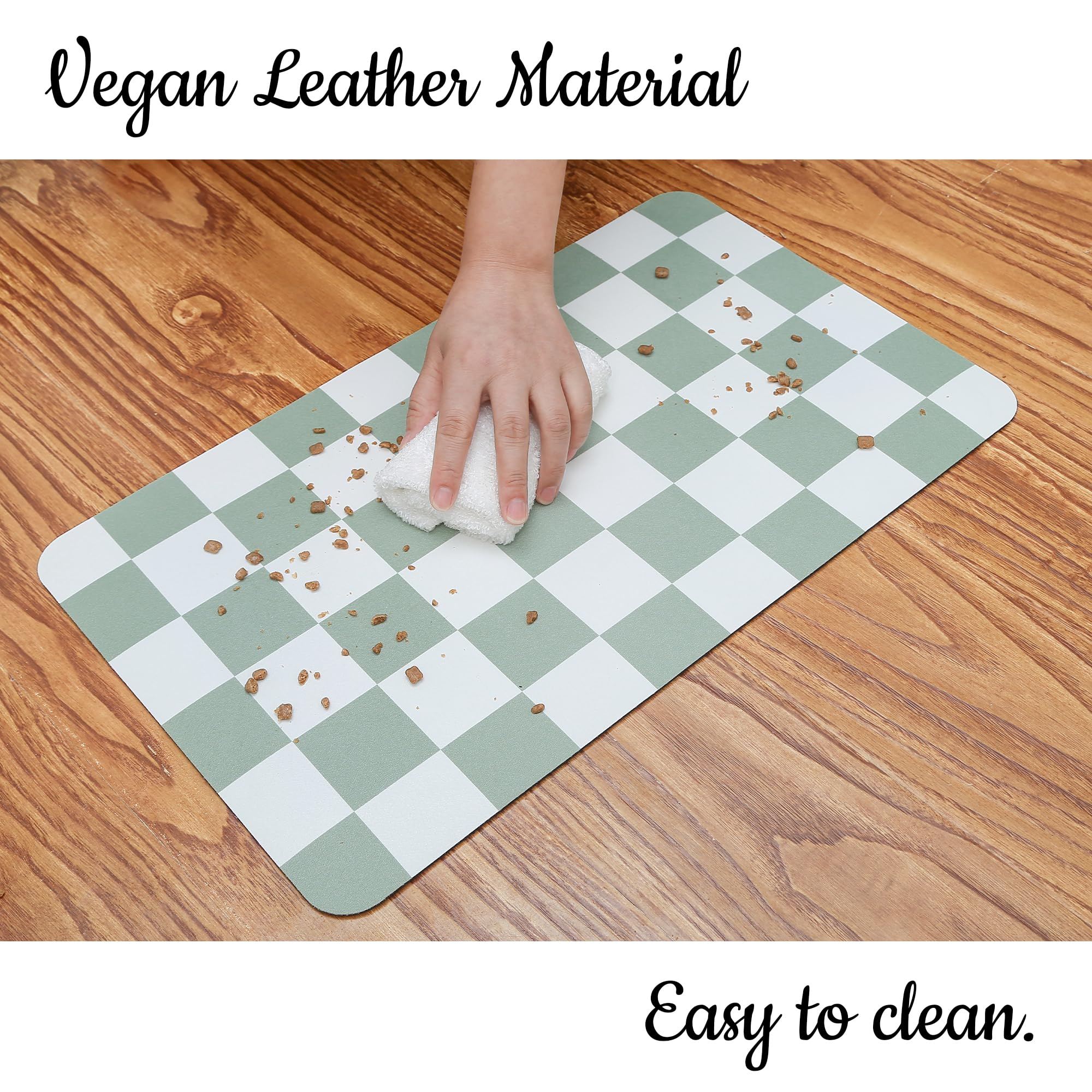 Ralxion non-slip mat with rubber backing grips tile floors during meals