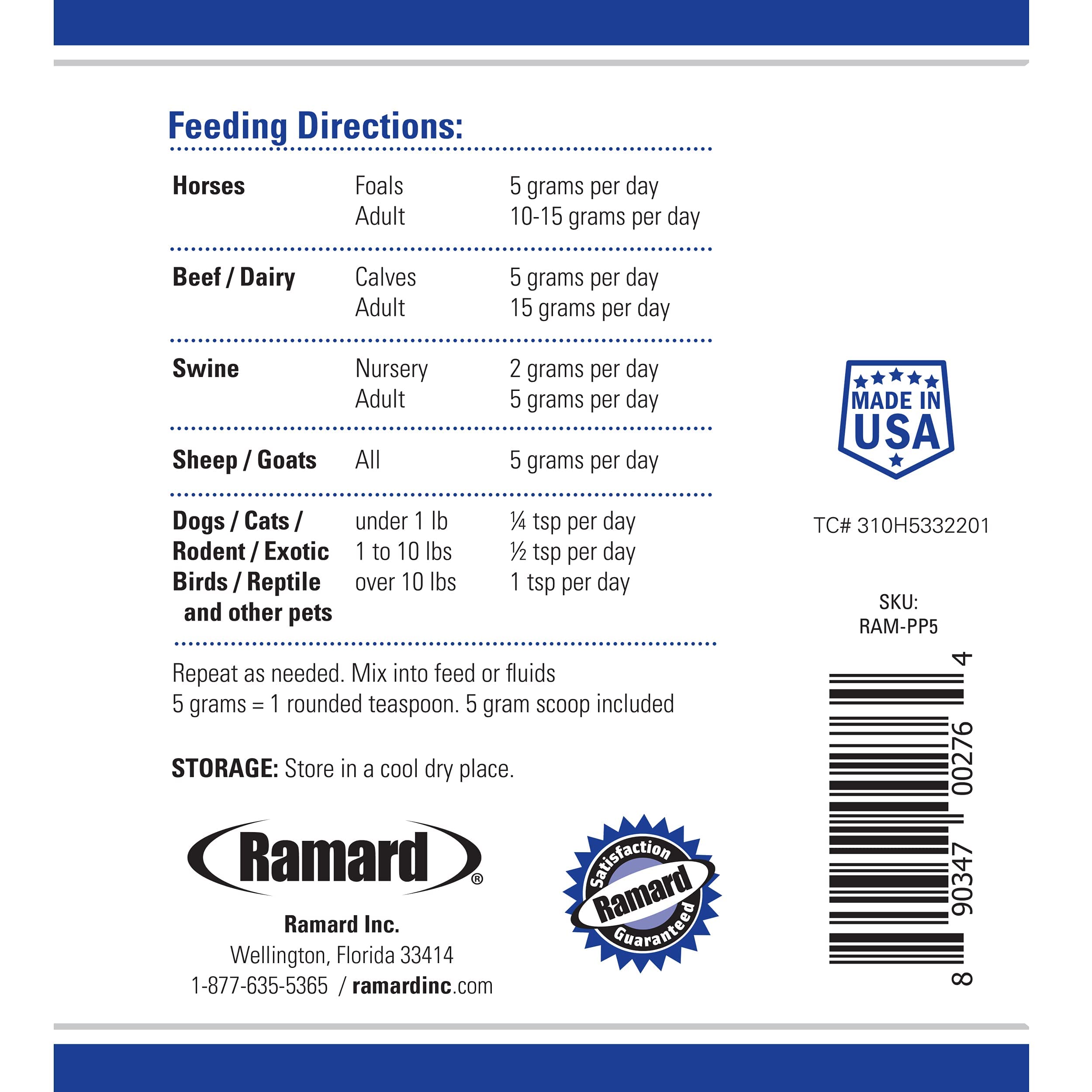 Ramard probiotics 50 million cfu per gram logo emphasizes strong gut flora