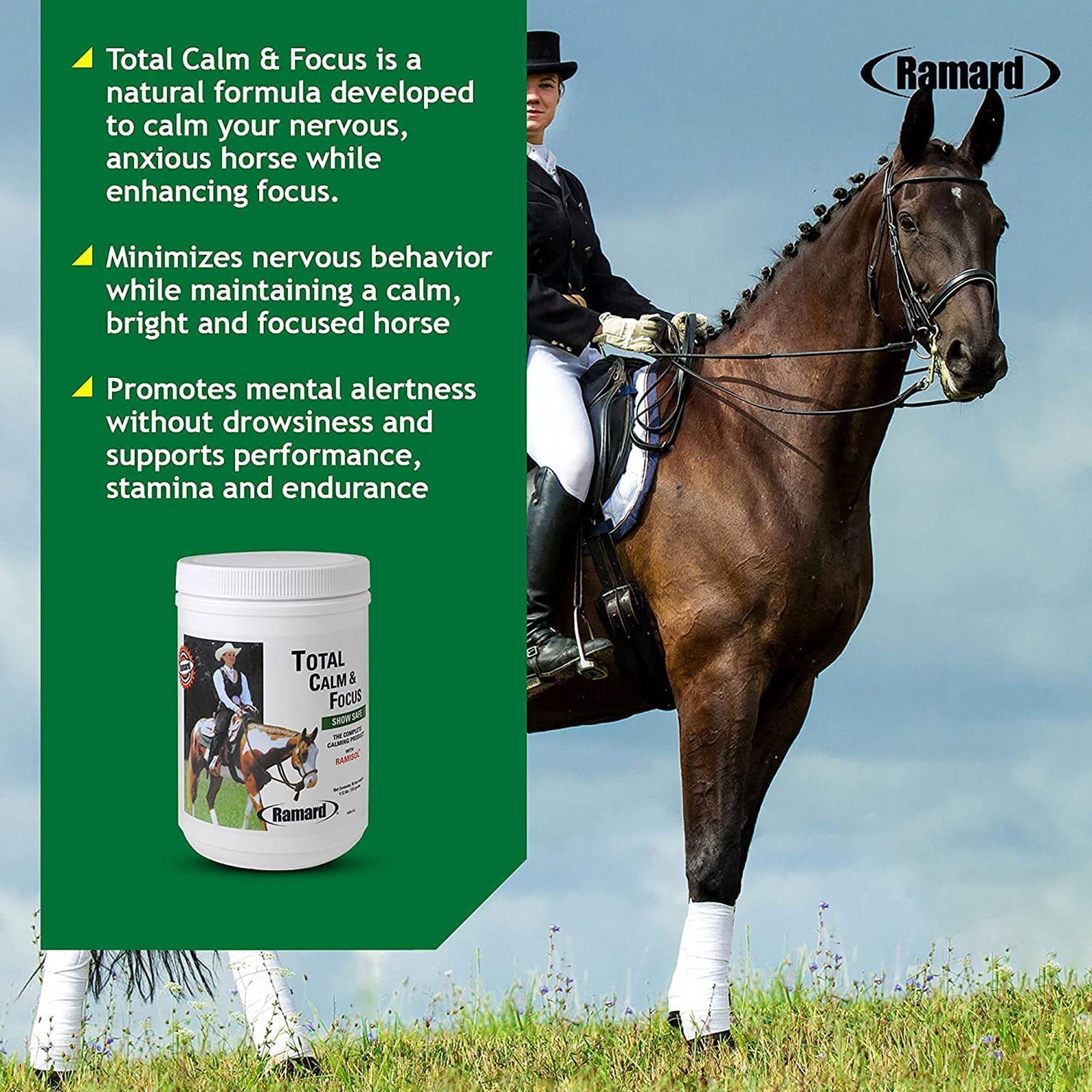 Close-up of Ramard Total Calm and Focus powder texture for calm, focused performance