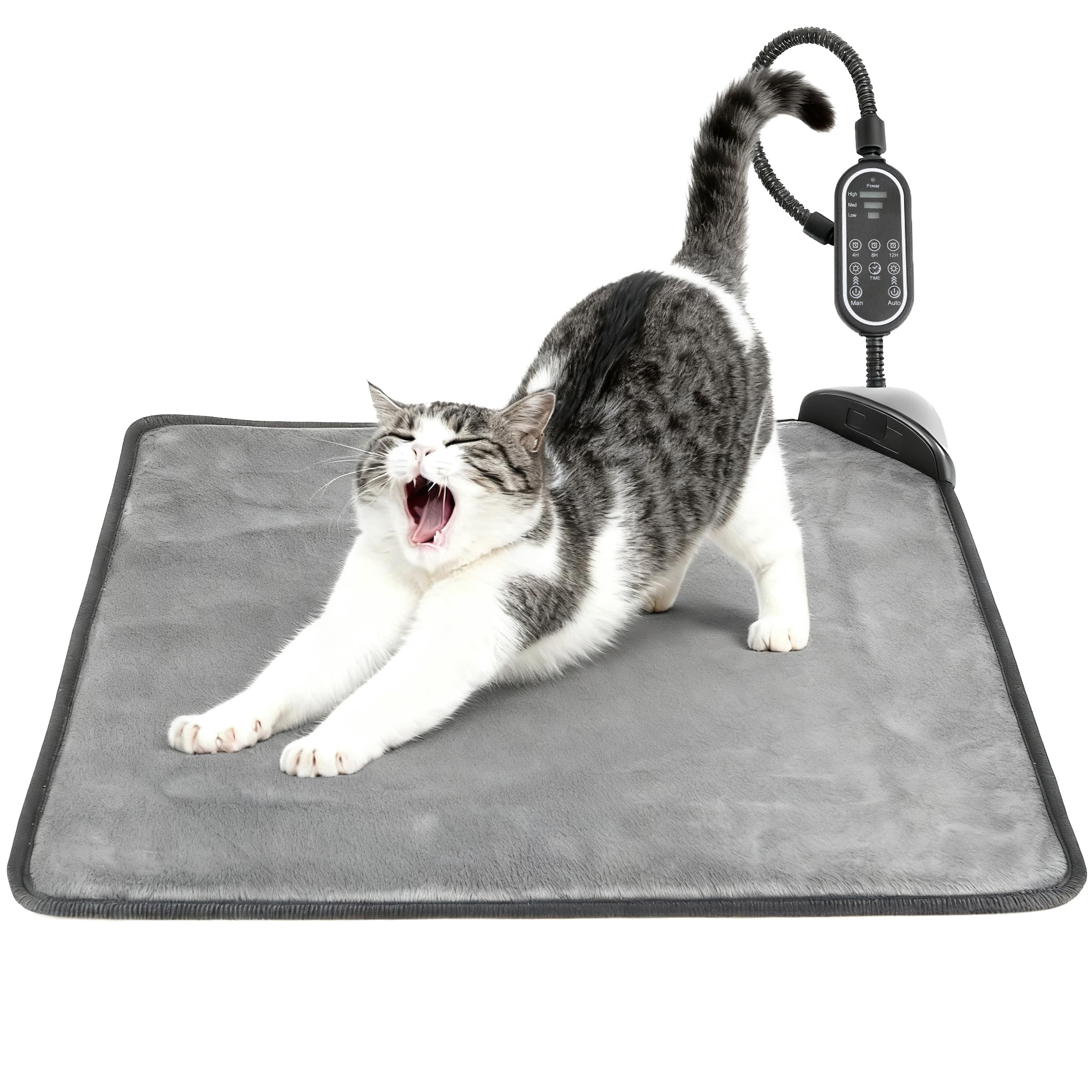 Rasfalo heating pad control panel, easy timer and temperature settings for pets.