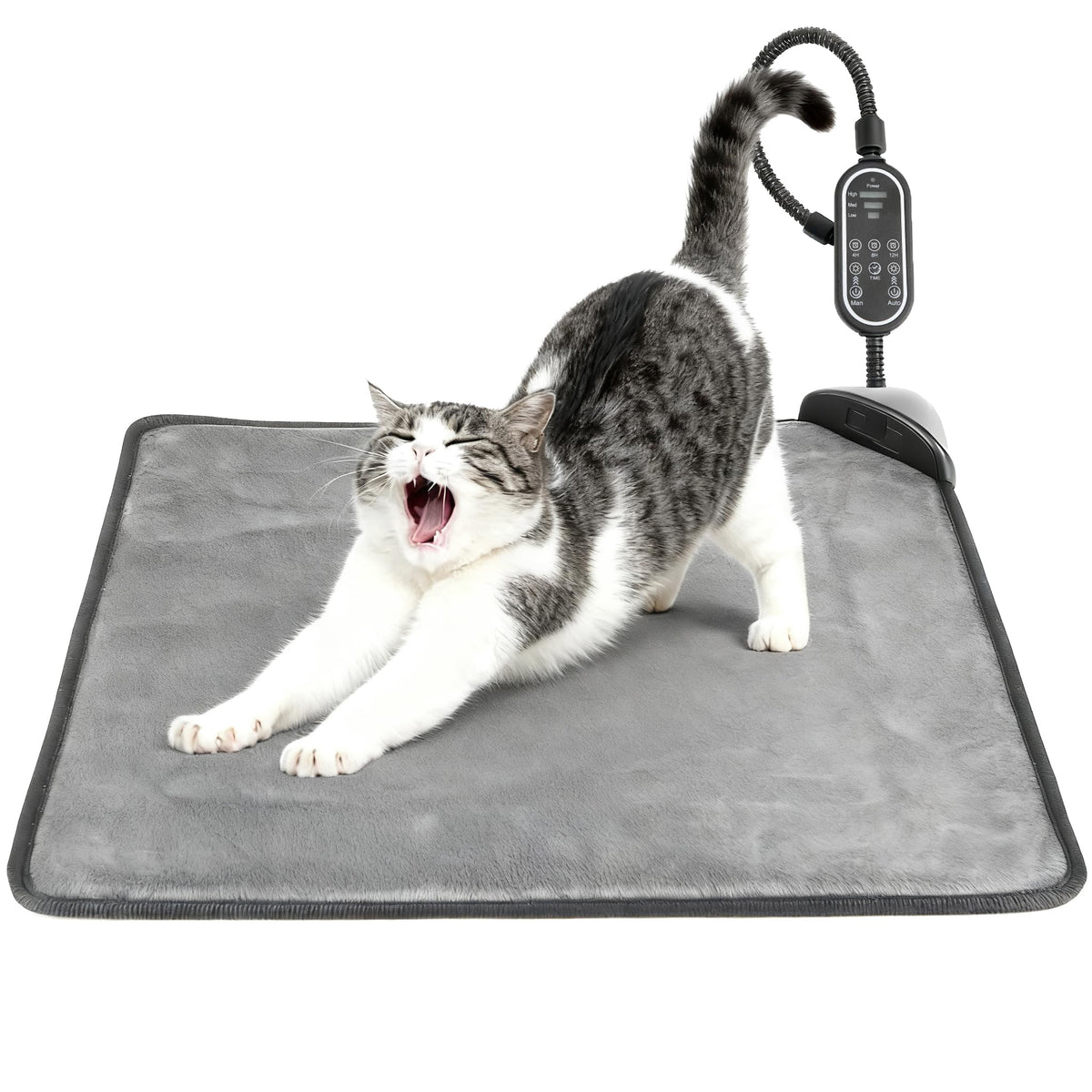 Rasfalo heating pad control panel, easy timer and temperature settings for pets.