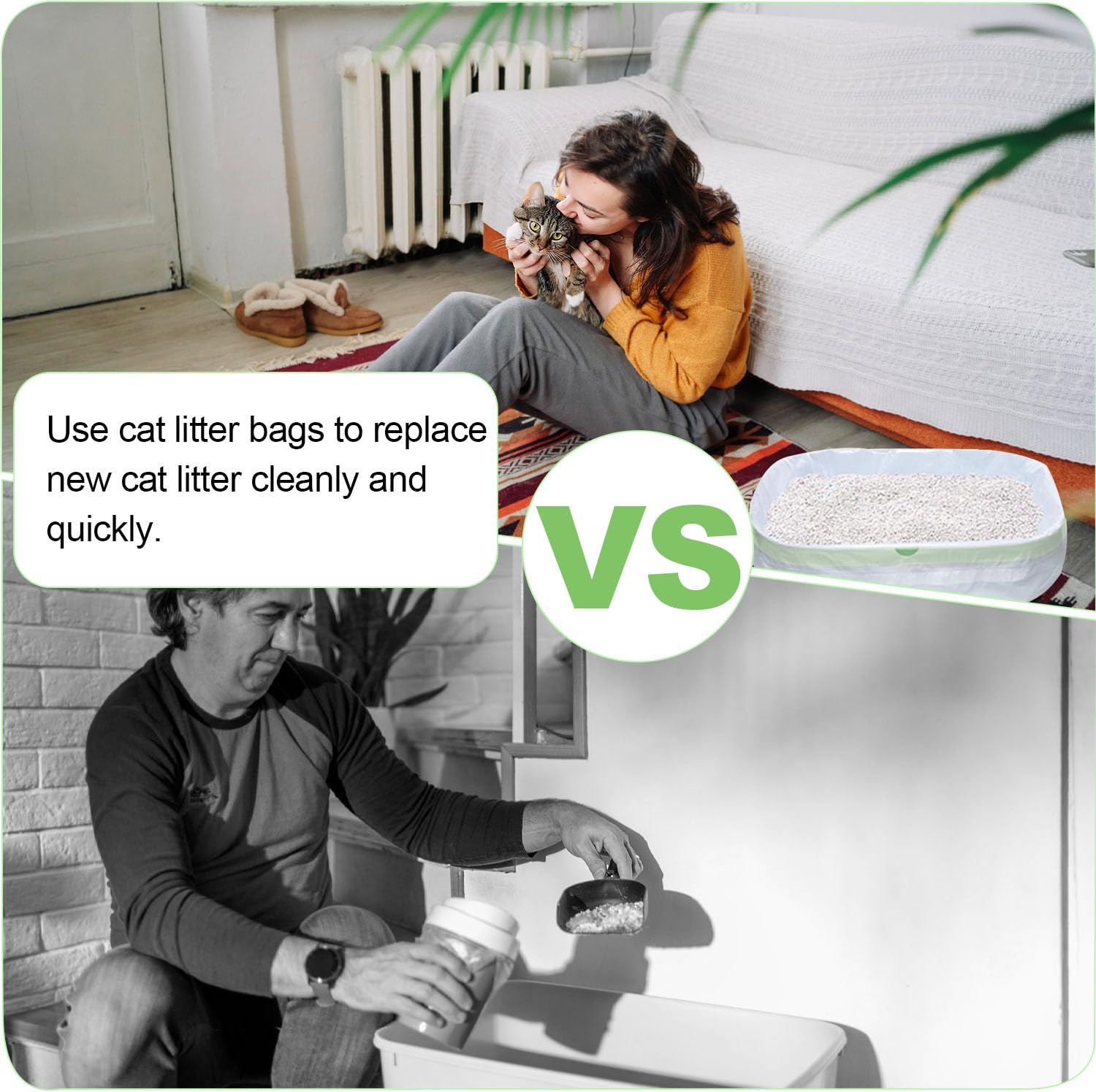 Rastalola easy-disposal design with drawstrings makes weekly litter box changes smooth.
