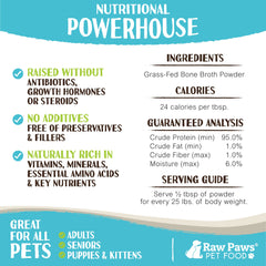 Raw Paws bone broth powder served as gravy for meals