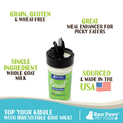 Raw Paws Boost: preparado para mezclar con agua, fácil de incorporar.