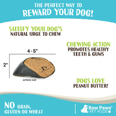 Raw Paws free-range cattle label highlights ethical sourcing for pet chews.
