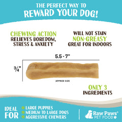 Raw Paws Himalayan Yak Chews dog chewing action highlights engagement.