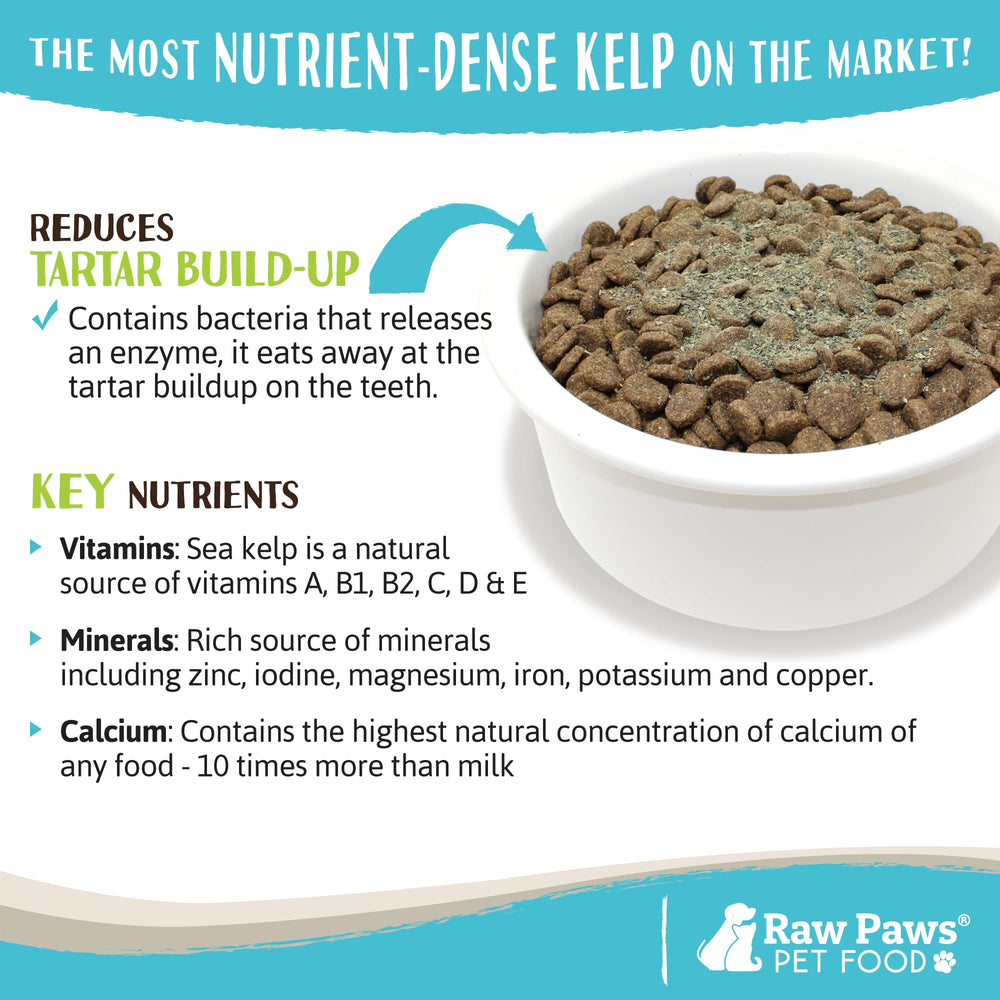 Icelandic waters origin for Raw Paws kelp powder highlighting purity