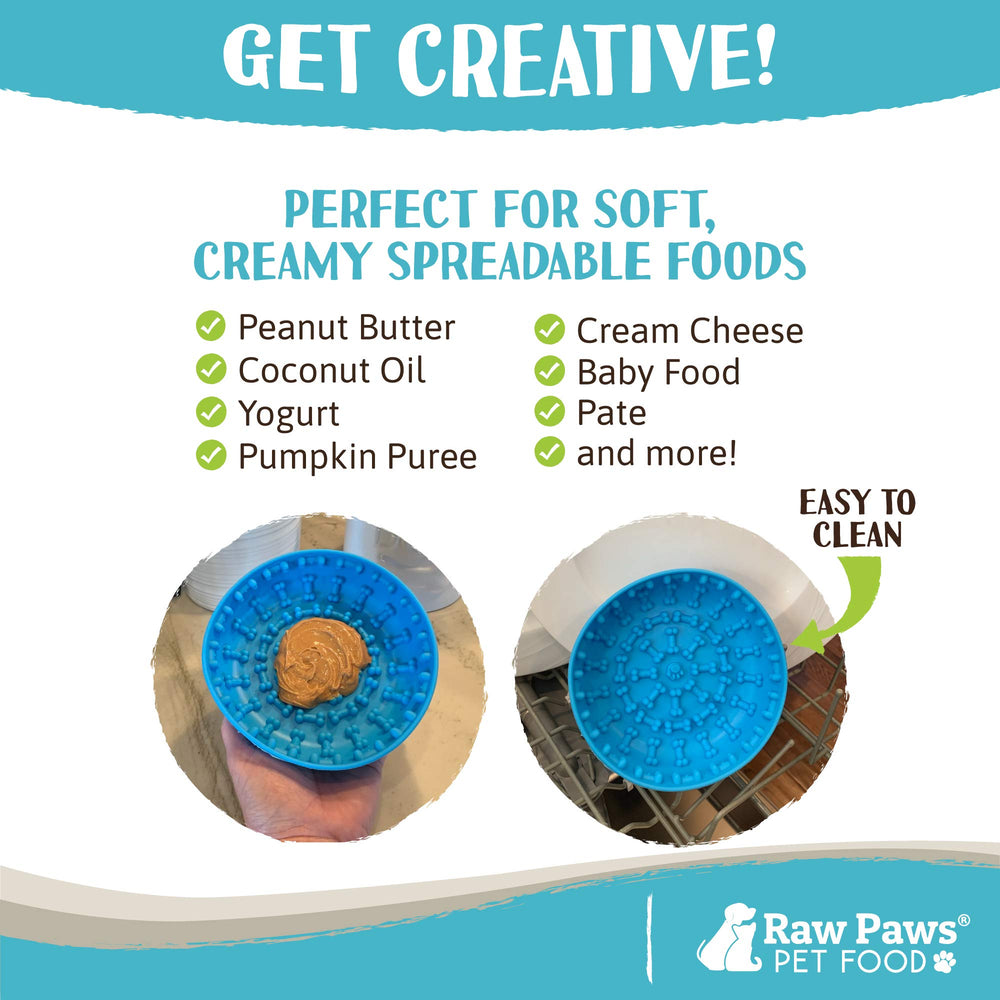 Raw Paws Licking Mat Bowl anxiety-relief use supports stress-free car rides.