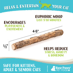 Raw Paws silvervine sticks cat mouth detail showing gentle cleaning potential.