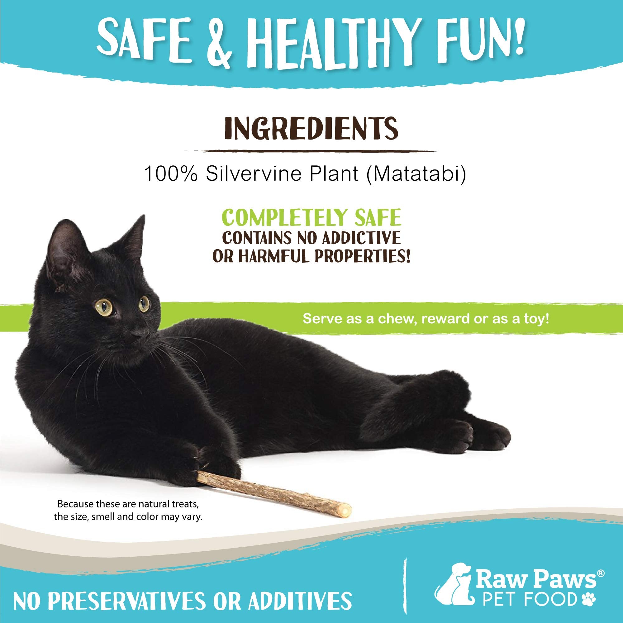 Raw Paws silvervine sticks teeth-detail highlighting potential gentle oral-cleaning action.